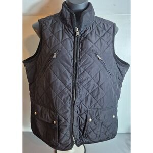 Ralph Lauren Jeans Co. Womens Quilted Vest Plus Size 1X Black